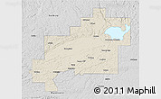 Shaded Relief 3D Map of Greater Sudbury / Grand Sudbury, desaturated