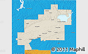 Shaded Relief 3D Map of Greater Sudbury / Grand Sudbury, political outside