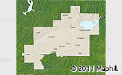 Shaded Relief 3D Map of Greater Sudbury / Grand Sudbury, satellite outside