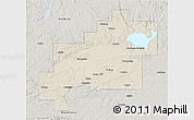 Shaded Relief 3D Map of Greater Sudbury / Grand Sudbury, semi-desaturated
