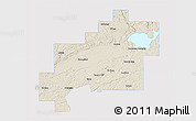 Shaded Relief 3D Map of Greater Sudbury / Grand Sudbury, single color outside