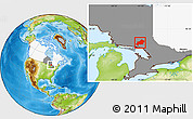 Physical Location Map of Greater Sudbury / Grand Sudbury, highlighted country, highlighted parent region