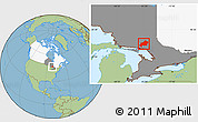 Savanna Style Location Map of Greater Sudbury / Grand Sudbury, highlighted country, highlighted parent region