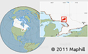 Savanna Style Location Map of Greater Sudbury / Grand Sudbury, highlighted country, hill shading