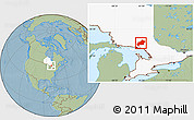 Savanna Style Location Map of Greater Sudbury / Grand Sudbury, highlighted parent region, hill shading