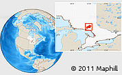 Shaded Relief Location Map of Greater Sudbury / Grand Sudbury, highlighted parent region