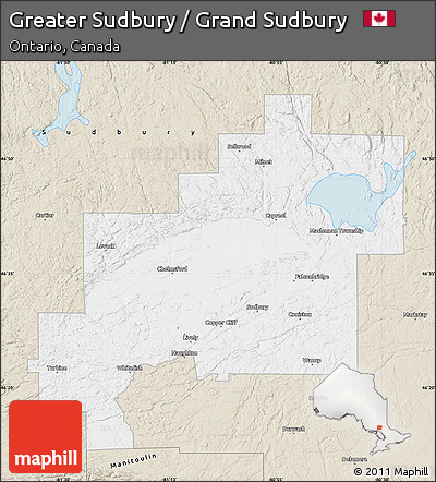 Classic Style Map of Greater Sudbury / Grand Sudbury