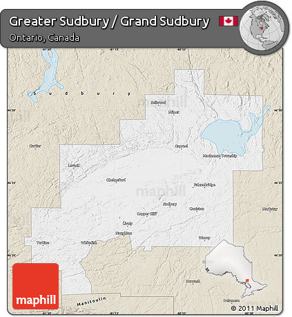 Classic Style Map of Greater Sudbury / Grand Sudbury