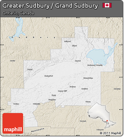 Classic Style Map of Greater Sudbury / Grand Sudbury