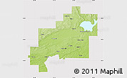 Physical Map of Greater Sudbury / Grand Sudbury, cropped outside