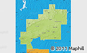 Physical Map of Greater Sudbury / Grand Sudbury, political outside