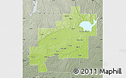Physical Map of Greater Sudbury / Grand Sudbury, semi-desaturated
