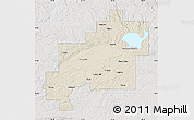 Shaded Relief Map of Greater Sudbury / Grand Sudbury, lighten, semi-desaturated