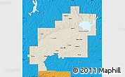 Shaded Relief Map of Greater Sudbury / Grand Sudbury, political outside