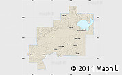 Shaded Relief Map of Greater Sudbury / Grand Sudbury, single color outside
