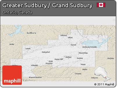 Classic Style Panoramic Map of Greater Sudbury / Grand Sudbury