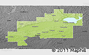 Physical Panoramic Map of Greater Sudbury / Grand Sudbury, darken, desaturated