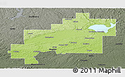 Physical Panoramic Map of Greater Sudbury / Grand Sudbury, darken, semi-desaturated