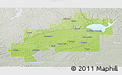 Physical Panoramic Map of Greater Sudbury / Grand Sudbury, lighten, semi-desaturated