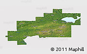 Satellite Panoramic Map of Greater Sudbury / Grand Sudbury, cropped outside