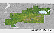 Satellite Panoramic Map of Greater Sudbury / Grand Sudbury, lighten, desaturated
