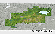 Satellite Panoramic Map of Greater Sudbury / Grand Sudbury, lighten, semi-desaturated