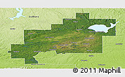 Satellite Panoramic Map of Greater Sudbury / Grand Sudbury, physical outside
