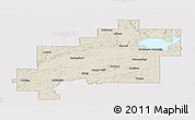 Shaded Relief Panoramic Map of Greater Sudbury / Grand Sudbury, cropped outside