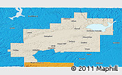 Shaded Relief Panoramic Map of Greater Sudbury / Grand Sudbury, political outside