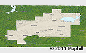 Shaded Relief Panoramic Map of Greater Sudbury / Grand Sudbury, satellite outside
