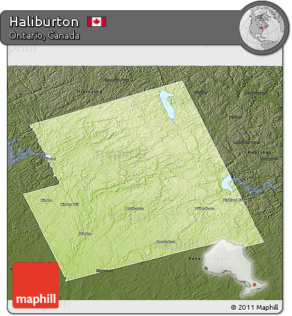 Physical 3D Map of Haliburton, darken