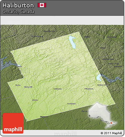 Physical 3D Map of Haliburton, darken