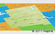 Physical Panoramic Map of Haliburton, political outside