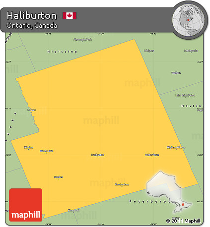 Savanna Style Simple Map of Haliburton