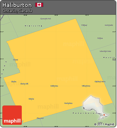 Savanna Style Simple Map of Haliburton