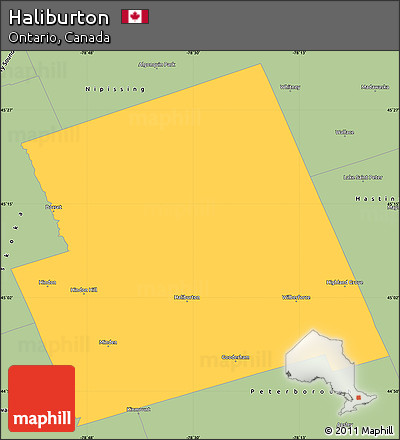 Savanna Style Simple Map of Haliburton