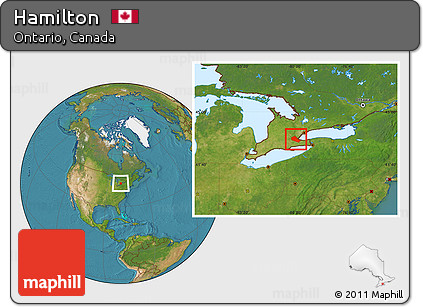 Satellite Location Map of Hamilton