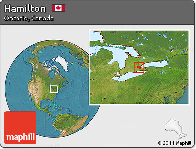 Satellite Location Map of Hamilton
