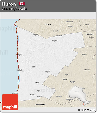 Classic Style 3D Map of Huron