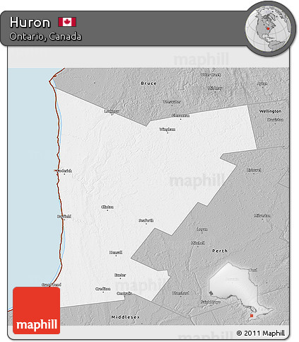 Gray 3D Map of Huron