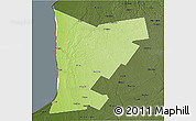 Physical 3D Map of Huron, darken