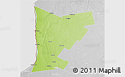 Physical 3D Map of Huron, lighten, desaturated