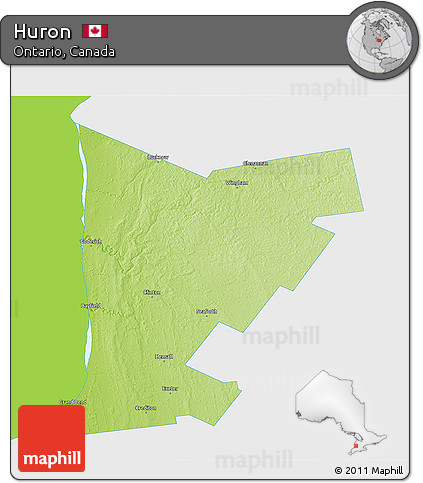 Physical 3D Map of Huron, single color outside