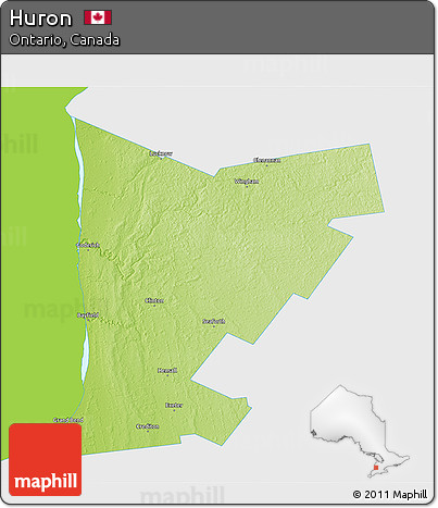 Physical 3D Map of Huron, single color outside