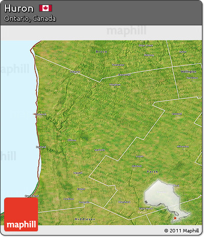 Satellite 3D Map of Huron