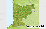Satellite 3D Map of Huron, physical outside