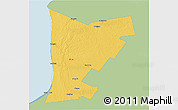 Savanna Style 3D Map of Huron, single color outside