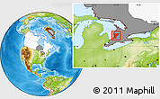Physical Location Map of Huron, highlighted country, highlighted parent region