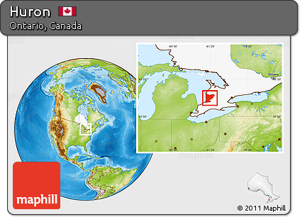 Physical Location Map of Huron, highlighted parent region