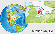 Physical Location Map of Huron, highlighted parent region